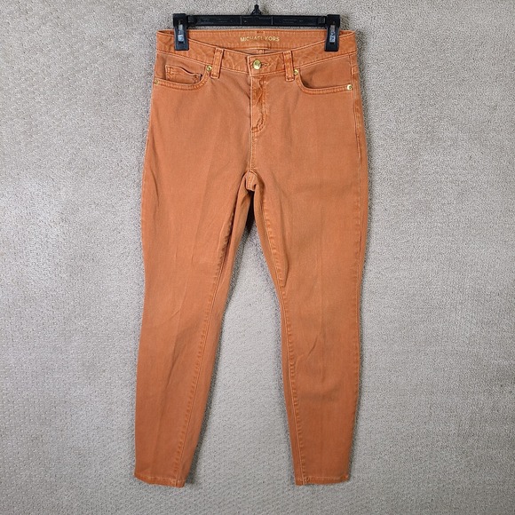 Michael Kors Denim - Michael Kors Jeans Womens 4 Orange Izzy Skinny Mid‎ Rise Denim Stretch